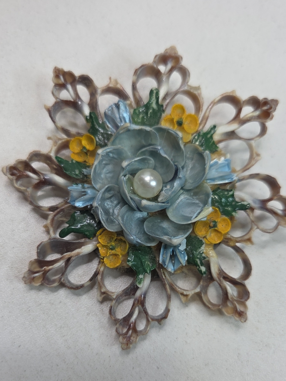 Vintage shell brooch